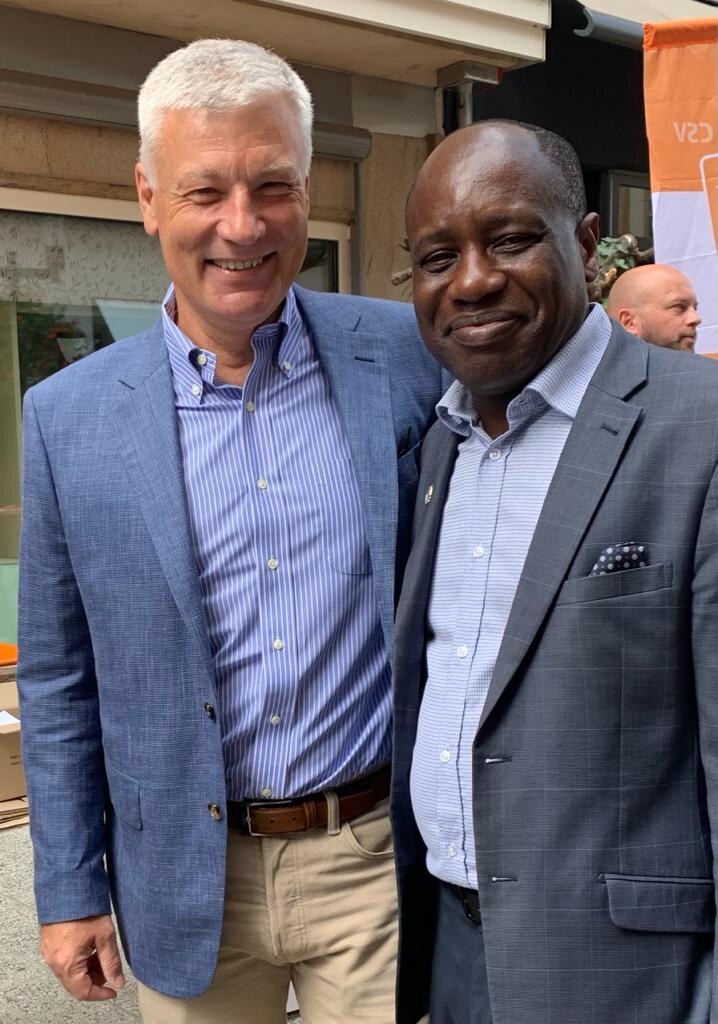 David Foka avec le président de la chambre des députés luxembourgeois : Claude Wiseler